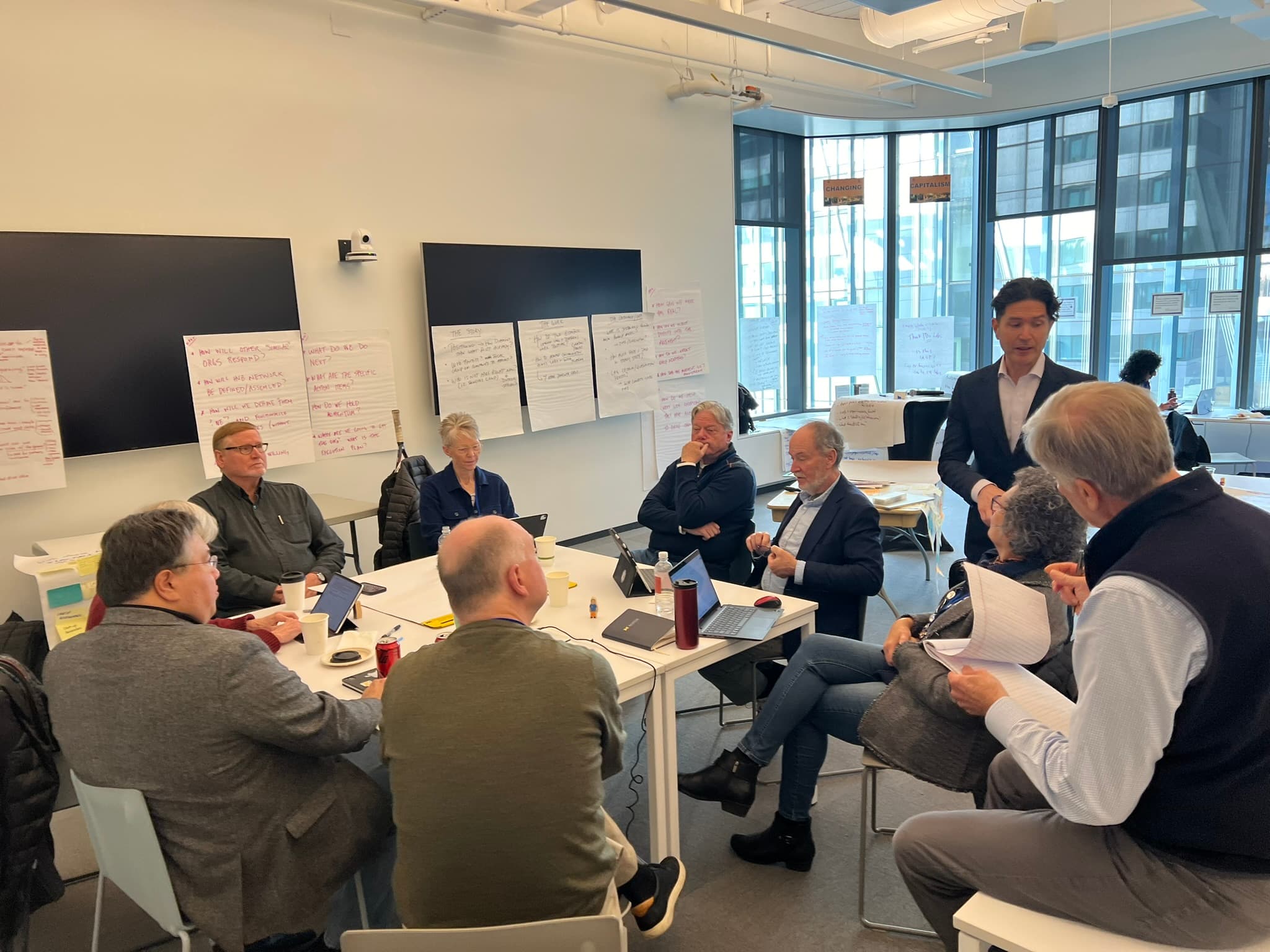 Boardroom workshop with several participants